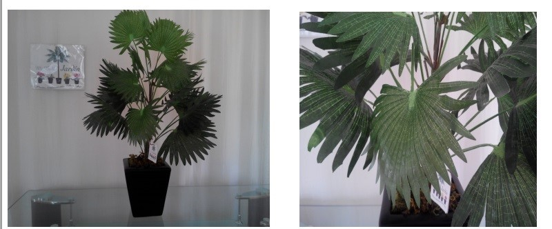 Planta abanico artificial en maceta Clave : palma abanico mini-0023 Medida: 50 cm de altura Bonita maceta con planta