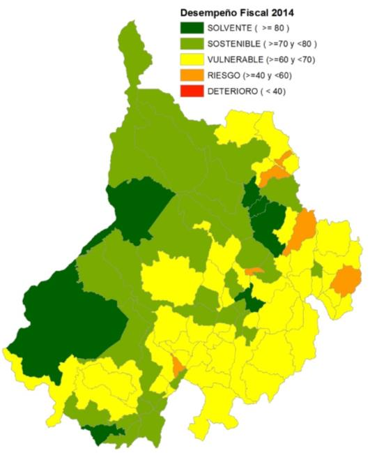 Santander 2014 Bucaramanga 46 municipios de Santander presentan vulnerabilidad en su gestión financiera, entre ellos San Joaquín registra la medición mas baja en desempeño