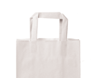Sacos em papel de stock com asa em papel torcida à cor da impressão do saco. São sacos de produção automática em papel kraft branco. A base do saco é sempre em papel kranco e é oferecido em 5 cores.