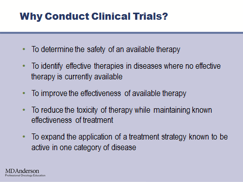 First, we re going to talk about what can --- constitutes a clinical trial. It is methodical investigation of the outcome of an intervention used to treat a disease or clinical condition in patients.