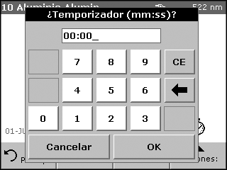 Pulse en la pantalla el icono del Temporizador. 2. Pulse OK para iniciar el temporizador. El temporizador realizará una cuenta atrás en la pantalla. 3.