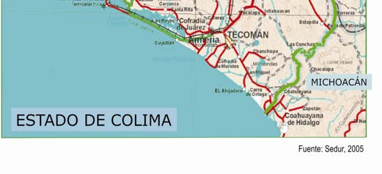 Los ejes mencionados son la carretera federal 200 costera, tramos Tecomán-Manzanillo y Tecomán-Playa