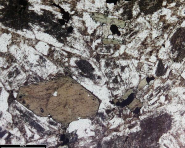 ANTECEDENTES Si observamos las rocas con el microscopio, vemos claramente los diferentes minerales que la constituyen. En la foto vemos una roca con el microscopio: la anfibolita.