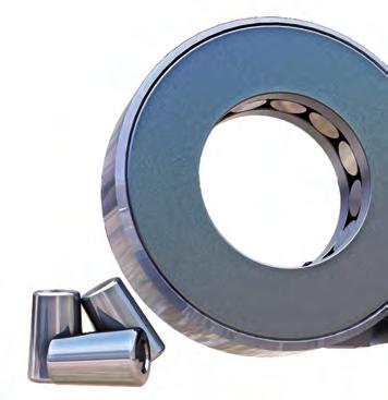 The Type A bearings are well suited for applications with oscillating motion, very low speed and heavily loaded. The Type B bearings are determined by: - Two thrust-race rings.