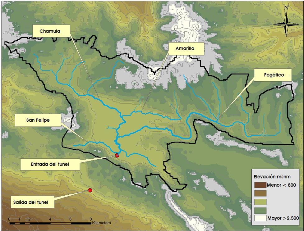 Situación actual del proyecto de inversión Amarillo se origina en la porción norte de la cuenca y su longitud es aproximadamente de 12 kilómetros.
