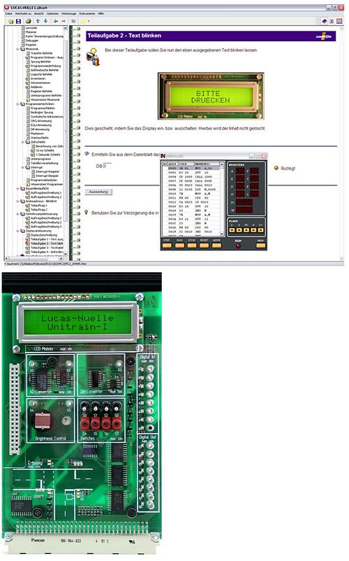 2 Curso de Tecnología de microcomputadores 2: Aplicaciones y programación SO4204-6J 1 Volumen de suministro: 1 tarjeta de experimentación con cubierta de plexiglás de entorno de desarrollo Display
