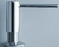 NOVITA Dispensador de jabón > Recarga superior > Utilizable con cualquier detergente líquido > Válido para orificios de Ø 2,5 cm. (embellecedor opcional) y Ø 3,5 cm.