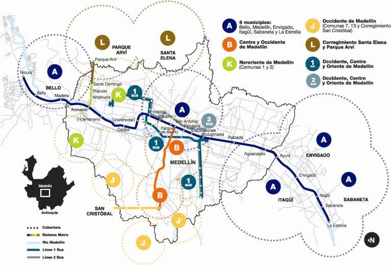 Cobertura directa 7 Cobertura con rutas integradas 131 rutas integradas que cubren 10 municipios del