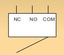 Tiene 3 terminales COM (COMÚN), NO (NORMALMENTE ABIERTO) y NC (NORMALMENTE CERRADO).