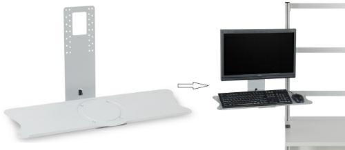 27 Adaptador de teclado como ampliación del soporte de pantalla plana ST8010-4G 1 Adaptador de teclado para emplear en combinación con soportes de pantalla plana con una capacidad de carga máxima de