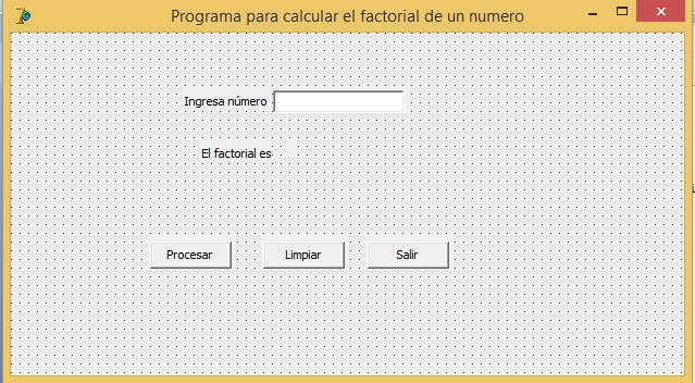 Ejemplo 2. Dado un número, calcule su factorial. En este programa utilizaremos tres (03) label, un edit, y tres (03) button.