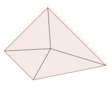 Problema 2 "de propina" Cuál es el área del cuadrilátero de mayor área para el que, desde algún punto interior, las distancias de los segmentos que unen este punto con los vértices miden 3 cm, 5 cm,