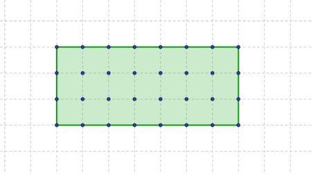 Problema 3 "de propina" Para un rectángulo con vértices en los puntos de una cuadrícula y los lados sobre las líneas que la determinan, llamaremos puntos reticulares a los vértices del rectángulo y a