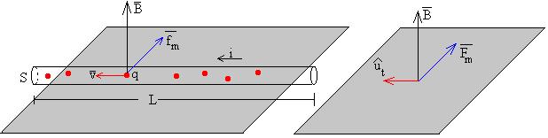 Fisica III - 10 Fuerza sobre una porción de conductor rectilíneo Hemos estudiado la fuerza que ejerce un campo magnético sobre un portador de carga y el movimiento que produce En la fig.