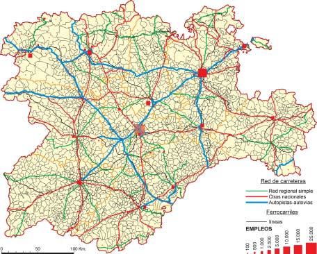 168 E R Í A FIG. 4. Infraestructuras de transporte y localización del empleo industrial en Castilla y León. Fuentes: JUNTA DE CASTILLA Y LEÓN: Mapas de tráfico y de velocidades 2001 e I.N.E.: Censo de población de España, 2001.