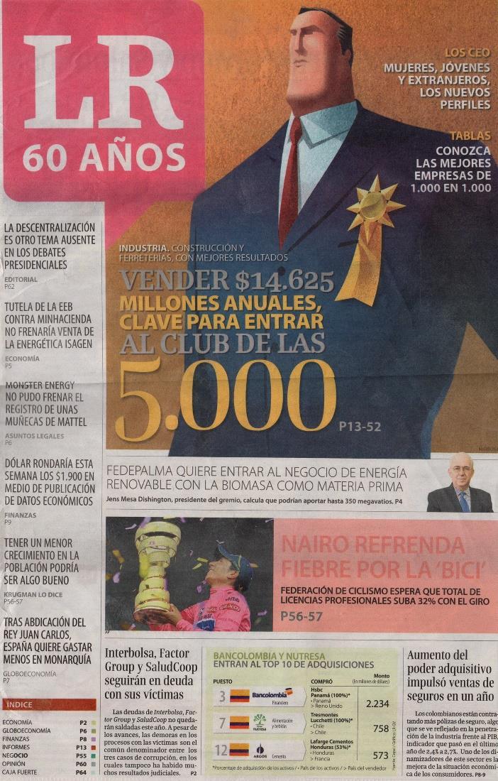Diario La República Junio 3 de 2014 Las