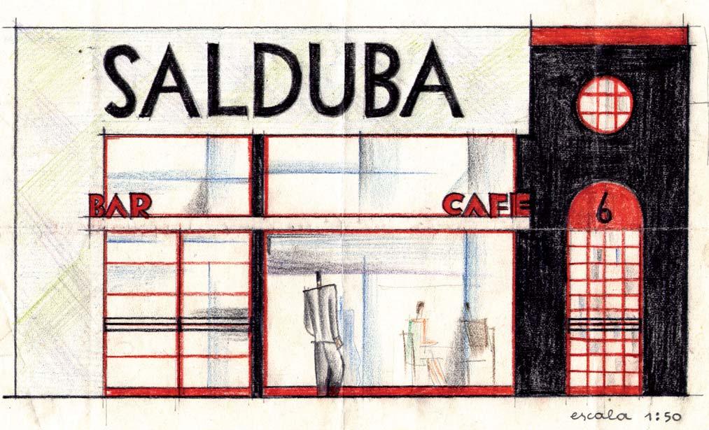 485 - - 486. A partir de esta Figura 86. Reforma proyectada en la portada del café Salduba por los arquitectos Borobio. B.A.U. 485 A.M.Z., Sección de Fomento, Licencias de obras, Caja 3.