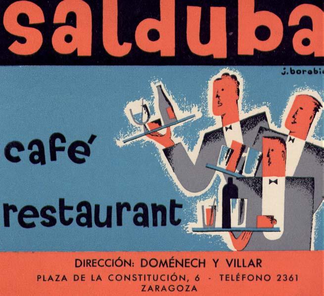 Figura 100. Anuncio para el café-restaurant Salduba (plaza de la Constitución, núm.