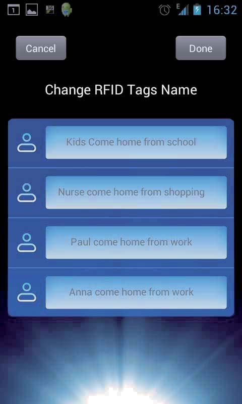 Change RID Tags name : Poner nombre a los tag RFID que entregamos para saber quién