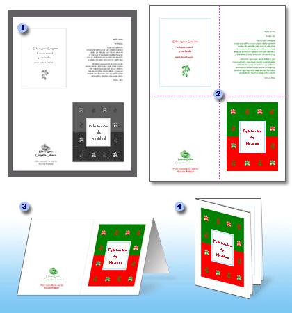 Cómo personalizar su tarjeta de felicitación Para obtener más información sobre cómo trabajar con texto e imágenes, consulte la Ayuda de Publisher.