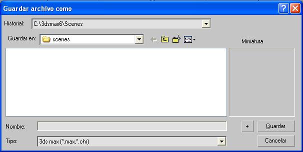 Archivo Abrir: Esta opción nos permite abrir (recuperar) los archivos creados anteriormente en el 3D Studio MAX.