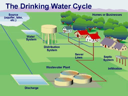 Sector sanitario Urbano El ciclo sanitario comprende 4 etapas: 1. Producción de agua potable 2. Distribución de agua potable 3. Recolección de aguas servidas 4.