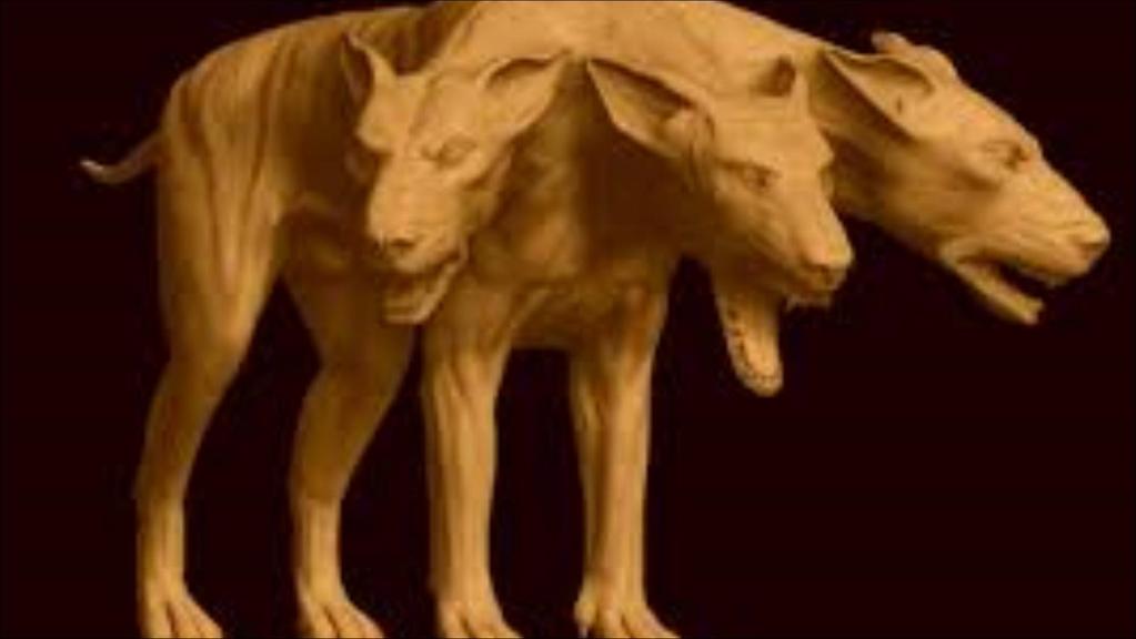 El Can Cerbero era un monstruo de tres cabezas y una serpiente en lugar de cola que custodiaba las