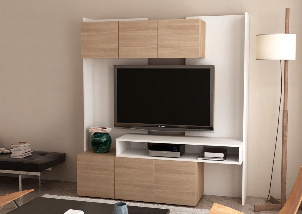 Mueble para TV hasta 42 pulgadas. Base de apoyo para TV y sistema de audio movible con estante.