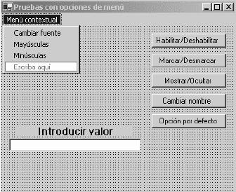 DefaultItem = Not Me.mnuCopiar.DefaultItem UCLM-ESI. Programación con Visual Basic.NET 3. 25 Menús. ContextMenu. mnufuente_click: Dim ofuente As New Font( Comic, 15) Me.txtValor.