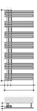 Emisores Radiadores para cuarto de baño Toalleros Orificios de conexión de 1/2. Posibilidad de conexión bitubular o monotubular. (Utilizar la llave Monotubo vertical de la serie termostatizable).