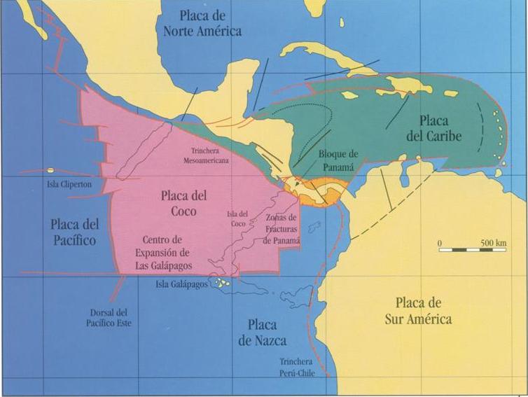 II. MARCO TECTÓNICO LOCAL Y SISMICIDAD HISTÓRICA La tectónica regional de América Central está controlada principalmente por el choque de las Placas del Coco y del Caribe (Fig. 3).