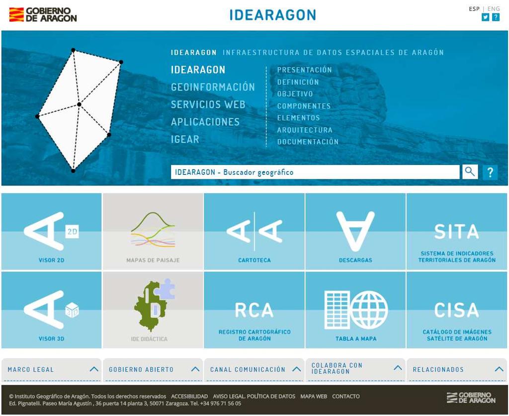 1. INTRODUCCIÓN La Infraestructura de Datos Espaciales de Aragón (IDEAragon) es el portal público oficial de datos espaciales del Gobierno de Aragón que da acceso a la información mediante diversos