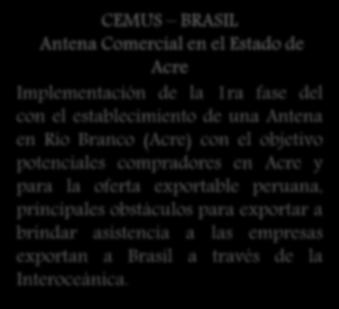 Cartillas Informativas CEMUS BRASIL Antena Comercial en el Estado de Acre