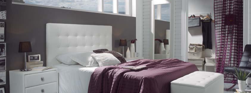 Colores seleccionados. Pie de cama tapizado en símil piel color blanco Medidas: 95 x 42 x 45 cm.