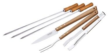 1- Faca para carne 8 /8 Meat knife / Cuchillo carne 8 1- Garfo trinchante/ Carving fork / Tenedor trinchante 2- Espetos