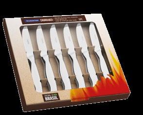 Conjunto de Facas para Churrasco com Estojo de Madeira Classic 8 peças 8 pc. Stainless Steel Steak knives Set Juego de Cuchillos para Asado Acero Inoxidable 8 pzas.