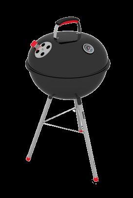 C Low charcoal consumption. Enameled steel body and charcoal tray. Stainless steel legs and cooking grate. Recommended amount of charcoal: 2.0 kg. A B Poco consumo de carbón.