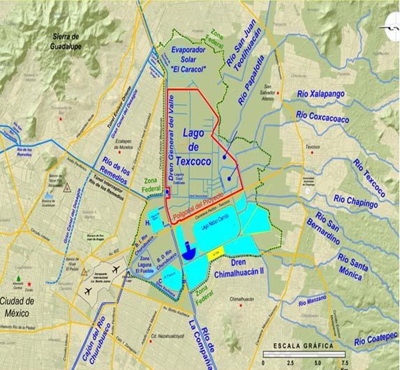 Volumenes y Areas Futuras del Sistema Hidráulico del Lago de Texcoco NOMBRE VOLUMEN (Mm3) Area (Ha) Lago Nabor Carrillo 8.22 903.60 Laguna 1 4.28 285.46 Laguna 2 4.50 300.27 Laguna 3 3.83 255.