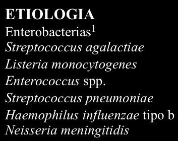 Streptococcus pneumoniae Haemophilus influenzae tipo b Neisseria meningitidis Streptococcus pneumoniae Haemophilus influenzae tipo b Neisseria