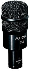 AUDIX D2 La serie D se compone de micrófonos profesionales para instrumentos en aplicaciones de gran presión acústica en el estudio y