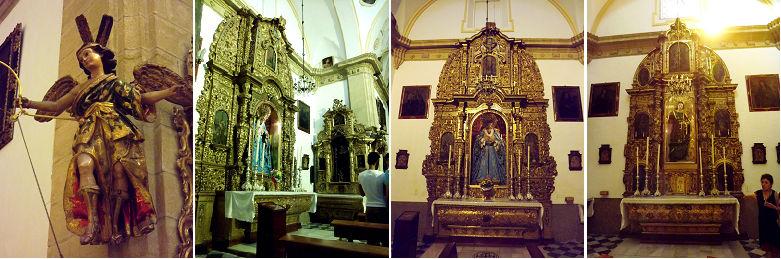 En el altar mayor con un retablo de tres calles de finales del S.
