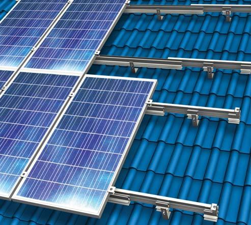 Estructura de aplicación fotovoltaica Datos técnicos SunTop III El Conergy SunTop III ha sido desarrollado como sistema universal para el montaje sobre cubierta inclinada.