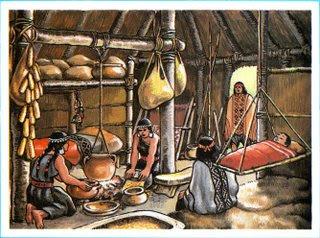 1 Organización social y política mapuche: En primer lugar, una familia mapuche se reunía entorno a una ruka, la que era una casa circular, construidas con techos de totora y ramas, con una fogata en