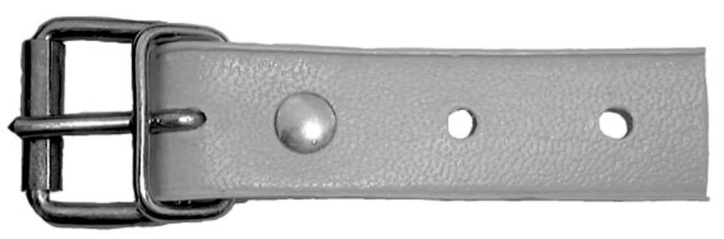 CINCHAS Y CORREAS Cincha PVC - Anchura : 20 mm - Color : gris cromado - Partes metálicas de acero bicromatado y cincado - T 500010 - Longitud : 200 mm - T 500011 - Longitud : 0 mm - T 500012 -