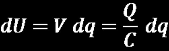 cantidad adicional de carga dq desde el conductor negativo a potencial cero (V = 0)