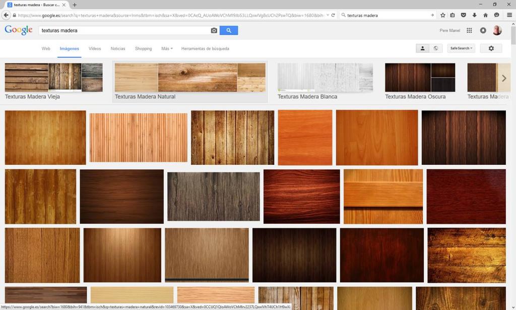 Ahora necesitamos ir a Internet para buscar texturas de madera.