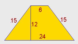 base mide 4 cm, os lados iguais miden 6,3 cm
