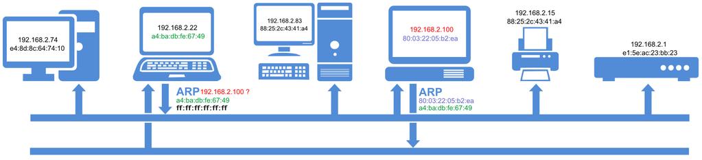Dentro de la LAN, la dirección IP únicamente se utiliza para la obtención de la dirección MAC del dispositivo destinatario.