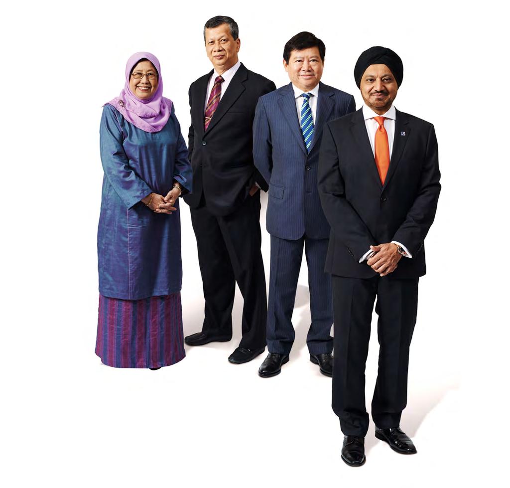 132 BAHAGIAN 5 PENYATA, STATISTIK DAN AKTIVITI AHLI-AHLI LEMBAGA Kiri ke kanan: Tan Sri Dato Hasmah Abdullah, Datuk Fazlur Rahman Ebrahim, Datuk Francis Tan Leh Kiah, Tan Sri Dato