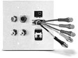 compuesto y audio estéreo; conectores CAT 6 RJ-45 Vídeo de ordenador: conector HD hembra de 15 pines a cinco